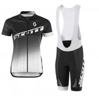 2016-2017 Scott Fahrradbekleidung Radteamtrikot Kurzarm+Kurz Radhose Kaufen Schwarz weiß Damen YYH14