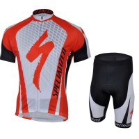 2013 Specialized Fahrradkleidung Radsportbekleidung Kurzarm Trikot+Trägerhose Kurz weiß Rot Schwarz 17K7L