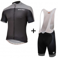 2016 Sportful Fahrradbekleidung Radteamtrikot Kurzarm+Kurz Radhose Kaufen Schwarz VRRI5