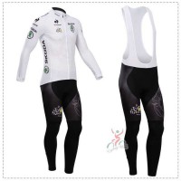 Tour de France le coq sportif 2014 Fahrradbekleidung Radtrikot Langarm+Lang Trägerhose weiß O9BJY