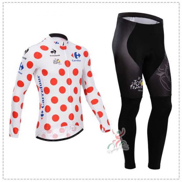 Tour de France le coq sportif 2014 Fahrradbekleidung Radtrikot Langarmen polka-dot+Lange Fahrradhose 15I64 Tour de France le coq sportif 2014 Fahrradbekleidung Radtrikot Langarmen polka-dot+Lange Fahrradhose 15I64