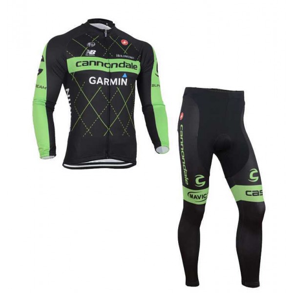 2015 Cannondale Garmin Fahrradbekleidung Set Langarmtrikot+Lange Radhose 8PMC8