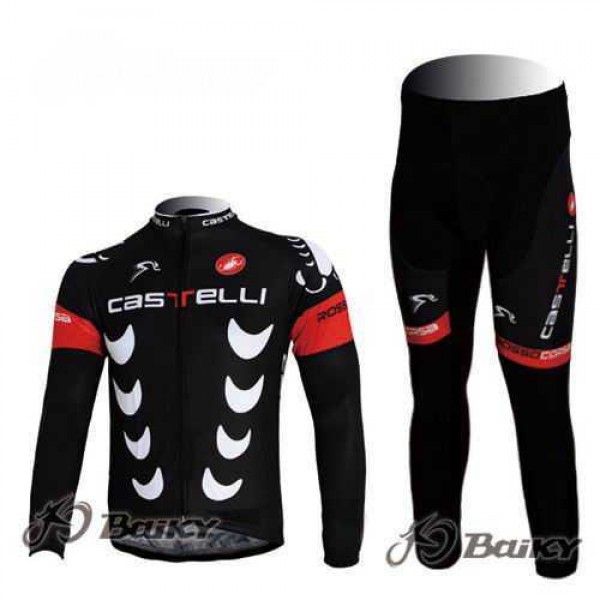 Castelli Pro Team Fahrradbekleidung Set Langarmtrikot+Lange Radhose Schwarz FWEW1 Castelli Pro Team Fahrradbekleidung Set Langarmtrikot+Lange Radhose Schwarz FWEW1
