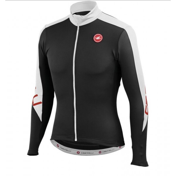 2016 Castelli Klassiek Thermo Fahrradbekleidung Radtrikot Langarmen Schwarz weiß IPI0N