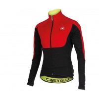 2016-2017 Castelli Fahrradbekleidung Radtrikot Langarm Schwarz Rot 079OX