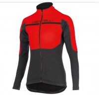 2016 Castelli Secondo Strato Fahrradbekleidung Radtrikot Langarmen Rot Schwarz AOWJU
