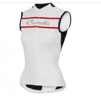 2016 Castelli vrouwen Promessa Wielershirts mouwloos weiß 3X4L5
