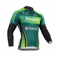 2014 Europcar Fahrradbekleidung Radtrikot Langarm grün Schwarz 1GBMH