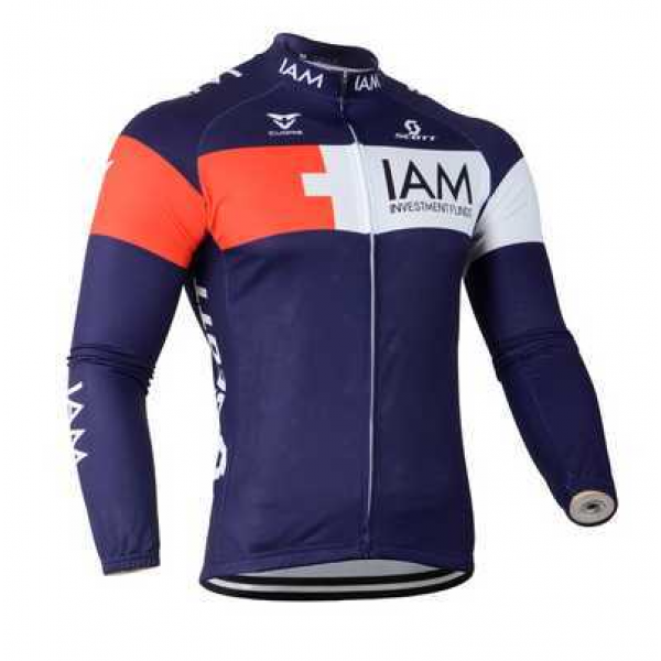 2014 IAM Scott Fahrradbekleidung Radtrikot Langarm blau 0JCGK 2014 IAM Scott Fahrradbekleidung Radtrikot Langarm blau 0JCGK