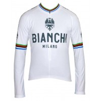 BIANCHI MILANO LEGGENDA Campione del Mondo weiß Fahrradbekleidung Radtrikot Langarm 6JPFH