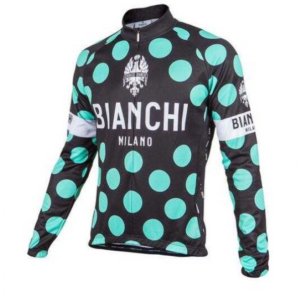 2016 BIANCHI-MILANO POLKA DOT Fahrradbekleidung Radtrikot Langarmen QK0Q0 2016 BIANCHI-MILANO POLKA DOT Fahrradbekleidung Radtrikot Langarmen QK0Q0