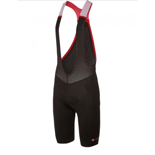 2016 Castelli Mondiale Kurz Trägerhose Rot Schwarz WRJE8