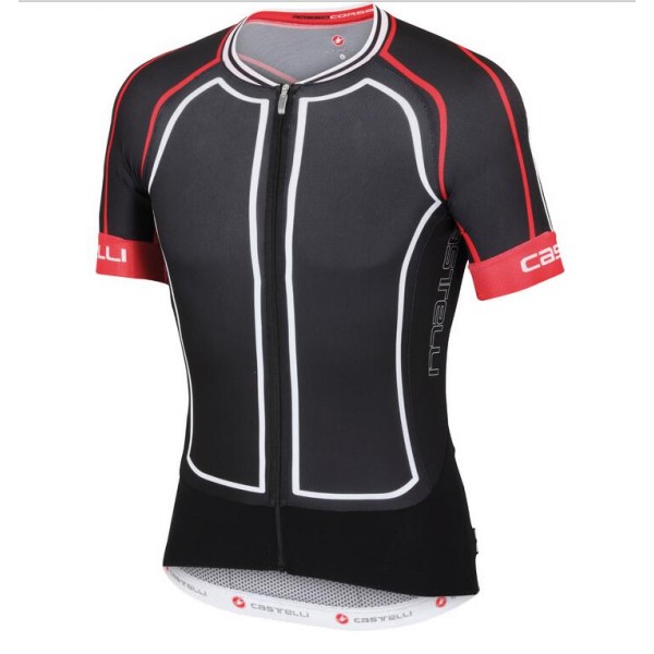 2016 Castelli Aero Fahrradbekleidung Radtrikot Schwarz weiß R0P4P