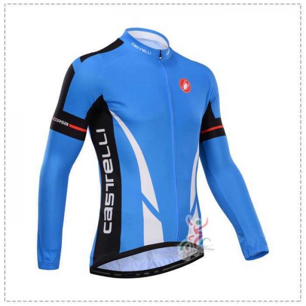 Castelli 2014 Fahrradbekleidung Radtrikot Langarm blau LKU25 Castelli 2014 Fahrradbekleidung Radtrikot Langarm blau LKU25